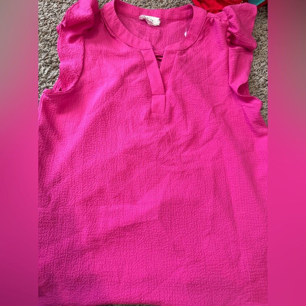 ANDREE BY UNIT Fuchsia Textured Top